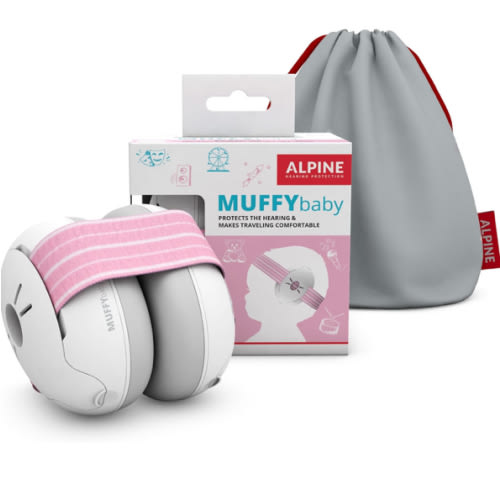 Alpine Muffy Baby Ear Protection for Babies and Toddlers up to 36 Months - CE & ANSI Certified - Noise Reduction Earmuffs - Comfortable Baby Headphones Against Hearing Damage & Improves Sleep - Pink