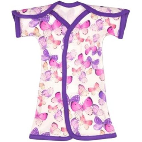 Boy's & Girl's Open-Shoulder Short-Sleeve Ultra Soft NICU Gown - NICU Friendly - Teeny (2-4lbs)