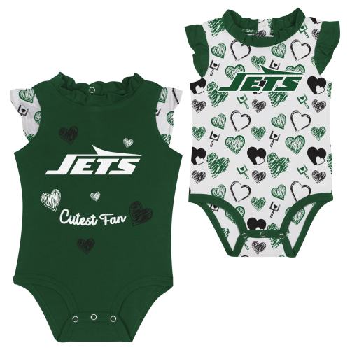 Newborn & Infant New York Jets Happy Hearts 2-Piece Bodysuit Set