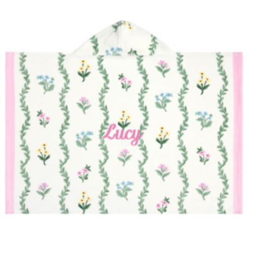 Stripe Floral Baby Beach Hooded Towel UPF 50+