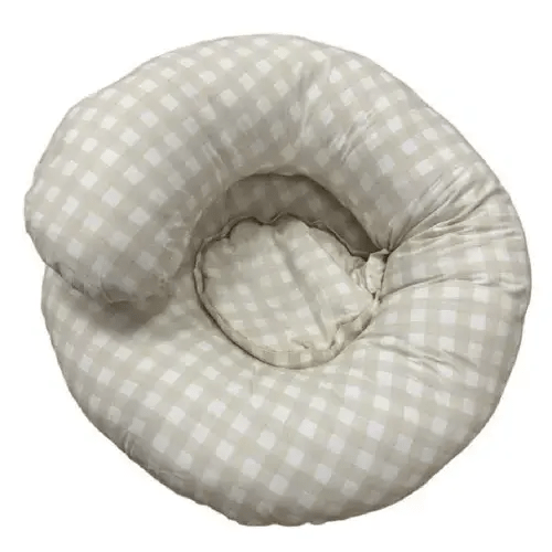 Baby Studio Body Pillow Beige Gingham | Baby Bunting AU
