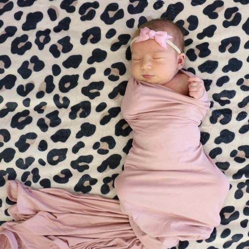Solid Bamboo Knit Swaddle Blankets- Mauve