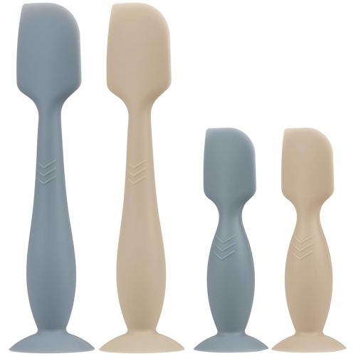 Baby Butt Paste Spatula - 4 Pack Diaper Cream Spatula Applicator Silicone Baby Butt Paste Spatula for Babies, Newborn, 2 x Large Size, 2 x Small Size (Ether/Sand)