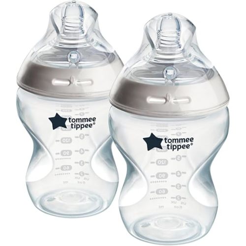 Tommee Tippee Natural Start Anti-Colic BPA Free Baby Bottles, 9 oz, Newborn 0+ Months, Slow Flow Breast-Like Nipple, Designed for Seamless Transitions Between Bottle and Breast, Pack of 2