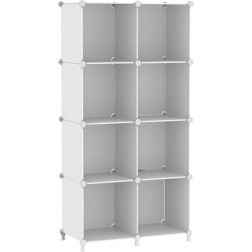 AWTATOS 8 Cube Storage Organizer, Closet Organizer Storage Shelf, Bookcase Bookshelf, DIY Stackable Storage Cubes Shelves for Closet, Bedroom, Home, Office, White