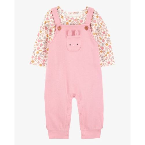 Baby 2-Piece Floral Bunny Long-Sleeve Tee & Coverall Set - Pink - Carter's | Carter's