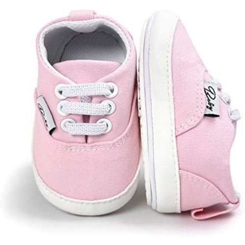 Morbido Infant Baby Boys Girls Canvas Sneaker Toddler Slip On Anti Skid Newborn First Walkers Candy Shoes for 0-18 Months