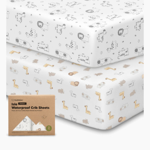 KeaBabies 2-Pack Isla (Protect+) Waterproof Crib Sheets - Kea Safari