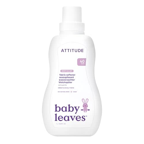 ATTITUDE Baby Fabric Softener, Plant and Mineral-Based Ingredients, HE Compatible, Vegan and Cruelty-free Laundry and Household Products, Sweet Lullaby, 40 Loads, 33.8 Fl Oz