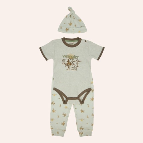 Wrangler Infant Boys' Oatmeal Long Live Cowboys Graphic Jogger Set | Cavender'