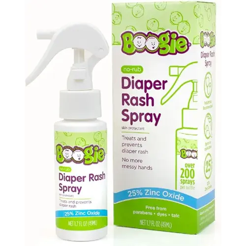 Diaper Rash Cream Spray by Boogie Bottoms, Travel Friendly No-Rub Touch Free Application for Sensitive Skin, from The Maker of Boogie Wipes, Over 200 Sprays per Bottle, 1.7 oz