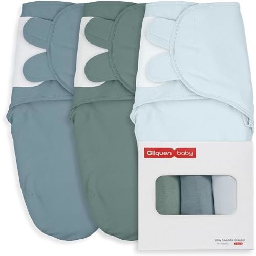 GLLQUEN BABY Swaddles for Newborns 0-3 Months, Adjustable & Easy Fastener