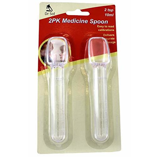Dependable Industries 2 TSP (10ml) Calibrated Medicine Spoon Set 2 Pack BPA Free Easy to Read Calibrations Children Adults Seniors