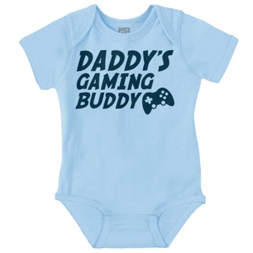Brisco Brands Cute Daddy's Gaming Buddy Gamer Dad Baby Romper Boys or Girls