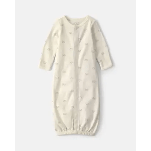 Baby Bear Long-Sleeve Sleeper Gown - Cream | Carter's