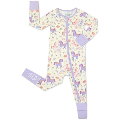 Bamboo Viscose Baby Footie Pajama, Zipper Pajamas for Baby Boys & Baby Girls 0-24M