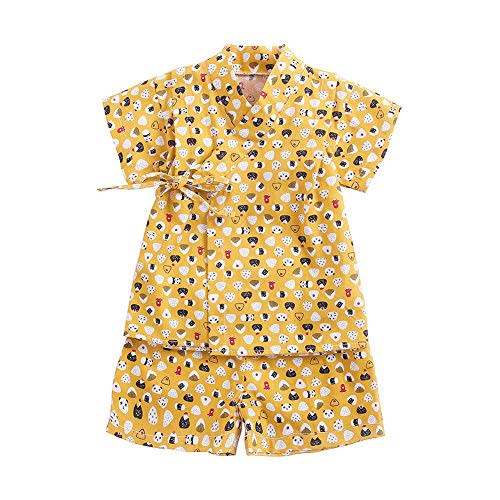 Japanese Kimono Jinbei Kids Boys Girls Shirt + Short Outfits Clothes 2Pcs/Set for 3M-4T.