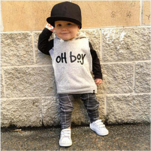 Oh Boy Long Sleeve Sweatshirt and Pants Outfit Clothes for Baby Boy – Bitsy Bug Boutique