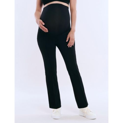 Women's Mia Secret Fit Over The Belly Slim Straight Leg Pant - Black Size: X Large - Motherhood Maternity
