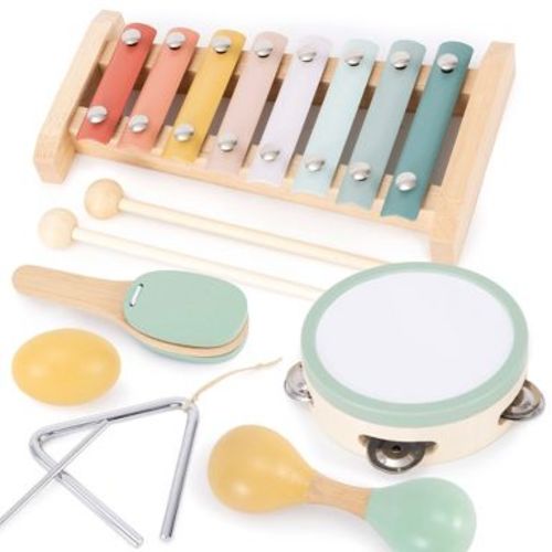 Fun Musical Instruments for Toddlers – Perfect Wooden Set for Exploring Sounds – Great Montessori Gift for Babies & Kids 1-3 – Incl. Xylophone