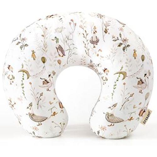 GRSSDER Nursing Pillow Cover Stretchy Minky Removable Nursing Covers for Breastfeeding Pillows, Ultra Soft Comfortable Slipcover for Baby Boy and Girls, Cute Duck Pattern