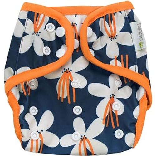 OsoCozy One Size Cloth Diaper Covers - Adjustable Snap Fit & Double Leg Gussets for Baby Boys & Girls from 8-35 Pounds. Use with Prefold, Flat or Fitted Cloth Diapers or Snap-in Inserts.