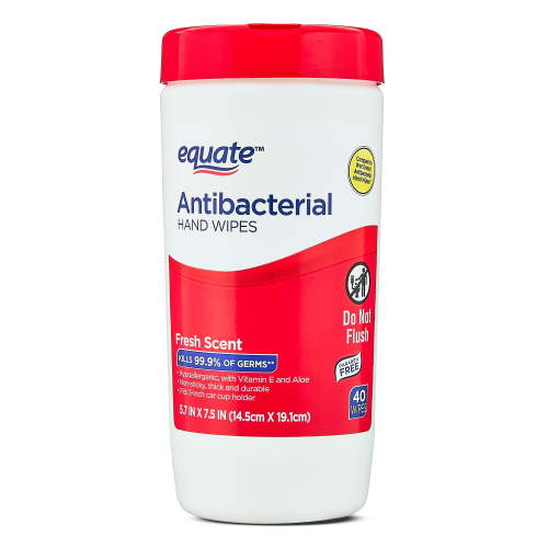 Equate Antibacterial Hand Wipes, Fresh Scent, 40 Wipes, Compare to Wet Ones® Antibacterial Hand Wipes HSA/FSA Eligible
