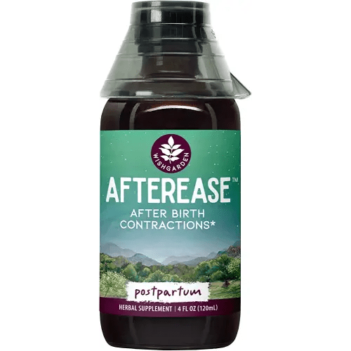WishGarden Herbs AfterEase for After Birth Contractions - All-Natural Herbal Supplement with Cramp Bark & Black Haw Bark Soothes Afterbirth Contractions & Uterine Cramping, Postpartum Essentials, 4oz