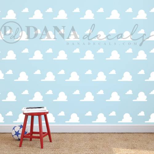 Toy Story Inspired Cloud Wall Art Vinyl Decal for Kids Rooms, Playrooms, Bedrooms & Day Care Decor