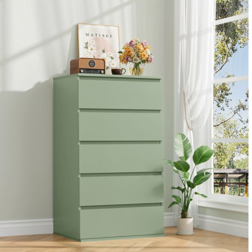 Ebern Designs Jeramey 23.6'' W 5 - Drawer Wood Dresser & Reviews | Wayfair