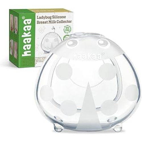 haakaa Ladybug Silicone Breast Milk Collector - Breast Shells Nursing Cup for Breastfeeding, Protect Sore Nipples, Extra-Soft and Reusable, 2.5oz/75ml, 1PC