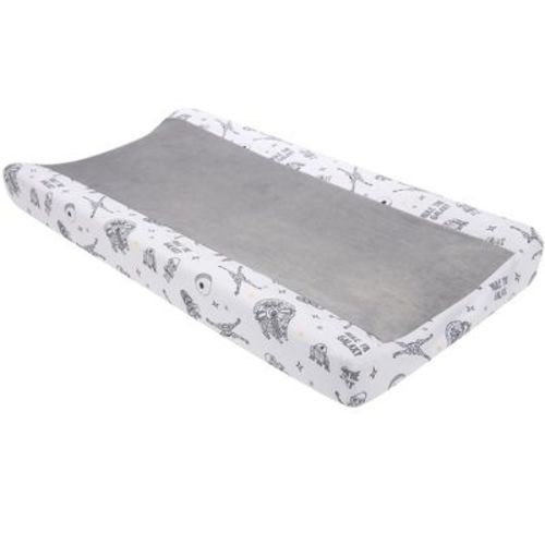 Lambs & Ivy Star Wars Millennium Falcon White/gray Soft Changing Pad Cover