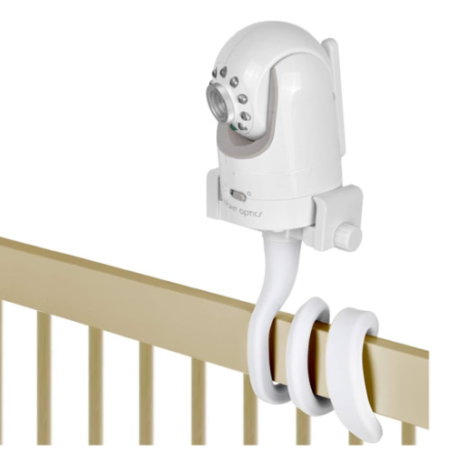 Baby Monitor Mount Camera Shelf Compatible with Infant Optics DXR 8 & DXR-8 Pro and Most Other Baby Monitors,Universal Baby Camera Holder,Attaches to Crib Cot Shelves or Furniture (White)