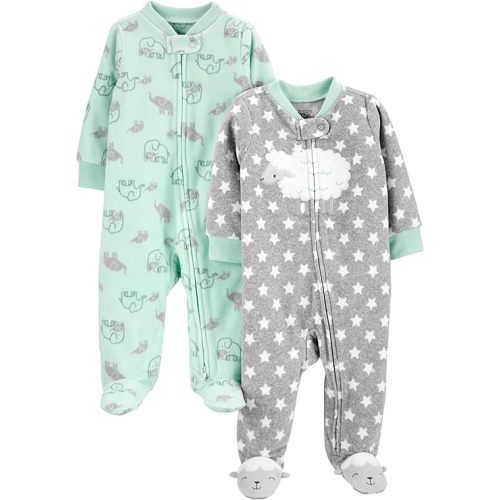 Simple Joys by Carter's Baby 2-Pack Neutral Fleece Footed Sleep and Play