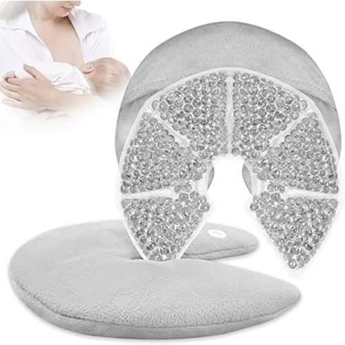 Breast Ice Packs, Breast Therapy Pack for Engorgement Hot and Cold Breastfeeding Gel Pads for New Mom Essentials Reusable Gift for Relieve Clogged Ducts, Nipple Pain, Improve Milk Flow
