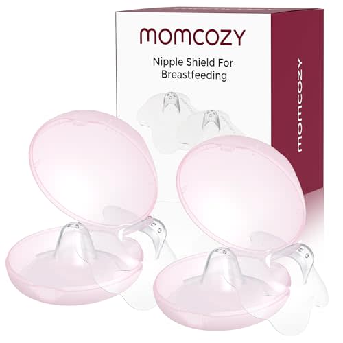 Momcozy Nipple Shield, Floral Contact Nipple Shield for Breastfeeding Moms with Flat or Inverted Nipples, Made Without BPA/BPS, 24mm, 1 Pair