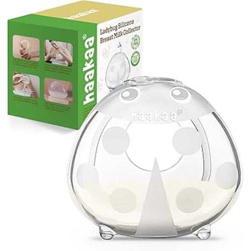 haakaa Ladybug Milk Collector 1.4oz/40ml 1pc - Wearable Nursing Cup | Soft Breast Shell | Breastmilk Saver | Portable Letdown Catcher for Pumping On The Go Breastfeeding Moms, Protects Sore Nipples