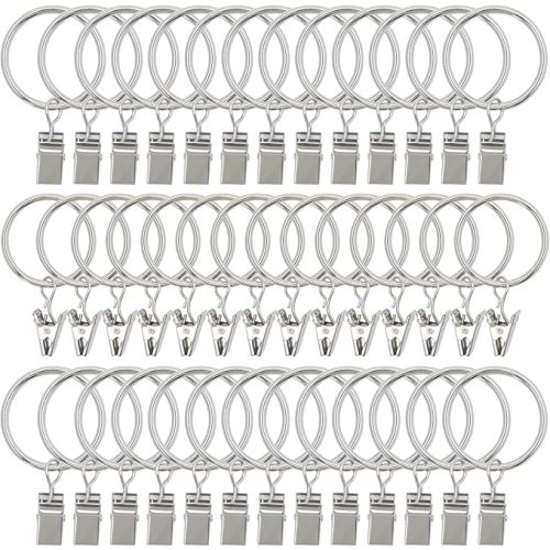 40 Pack Hanger Clips, 1.26 inch Interior Diameter,Silver