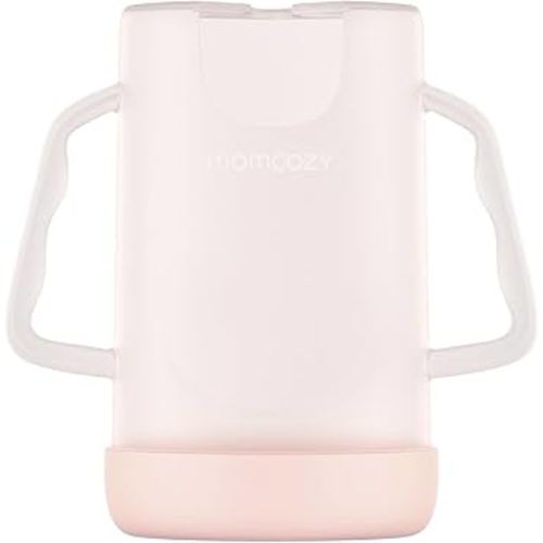 Momcozy Squeeze Pouch Holder for Food Pouches and Drink Boxes, Baby Pouch Holder Allows Baby to Self-Feed and Avoid Messes, Baby Food Pouch Holder Handle is Easy to Grip, Comfortable, Pink
