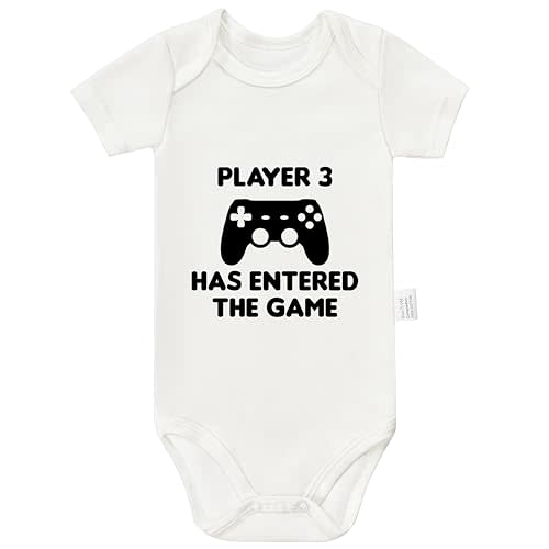 Player 3 Has Entered the Game Bodysuits, Infant Toddler Boys Girls Newborn Cotton Romper Short Sleeve Outfits 0-24 Months