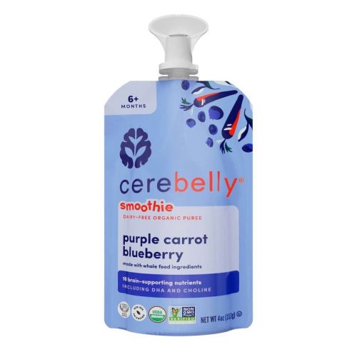 Cerebelly Organic Baby Food Single Pouch - Purple Carrot Blueberry Smoothie - 4oz