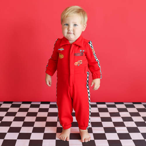 Disney Racing Red Fleece Racing Jumpsuit
