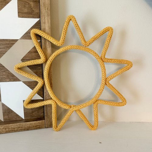 Sun Wall Hanging-Knitted Wire Sun-Child’s room, nursery, kid’s room, playroom decor-sunshine