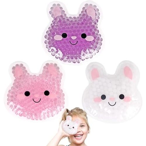 Hilph Kids Ice Packs for Boo Boos, Reusable Toddler Ice Packs Hot Cold Compress for Kids & Children & Toddler Injuries, Pain Relief, Bumps & Bruises (3 Rabbits)