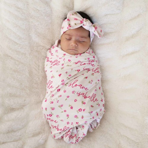 Pennys Posies Personalized Swaddle Blanket