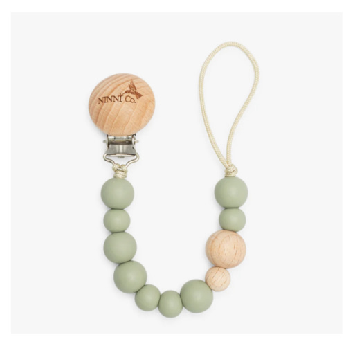 Ninni Co. Olive Green Pacifier Clip