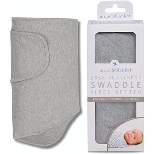 Miracle Blanket Swaddle Wrap - Newborn Essential Baby Blanket - Soft Sleep Sack Ideal for Newborns and Infants (Solid Heather Gray)
