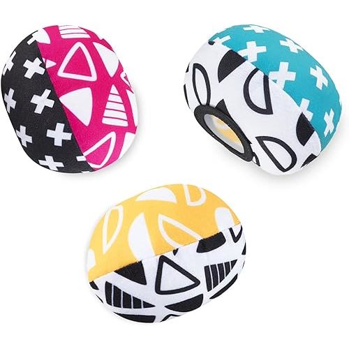 The MamaRoo Replacement Balls (for Mamaroo Swing) Offer More Interaction and Reversible Ball Options to Complement The Multi-Coloured MamaRoo Cradle in a Set of 3 Balls