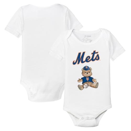 Infant New York Mets Tiny Turnip White Teddy Boy Bodysuit
