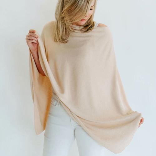 Versatile Nursing Cover for Breastfeeding Moms - Lightweight Cotton Modal Blend, Breathable Poncho, Scarf, Car Seat Cover & Baby Blanket